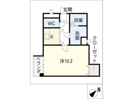エザンス(1K/2階)の間取り写真
