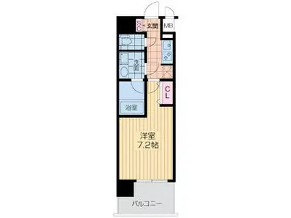 セノアタワー泉(1K/2階)の間取り写真