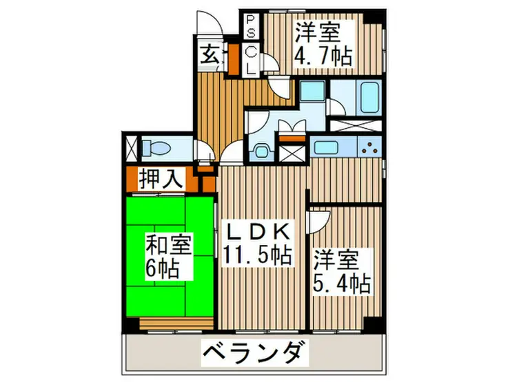 ツインズ浦和 2階階 間取り