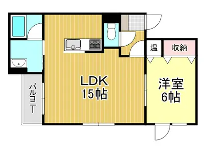 STELLA LUCE(1LDK/1階)の間取り写真