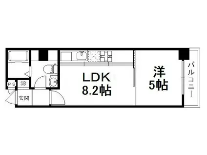 MORE七条(1LDK/3階)の間取り写真