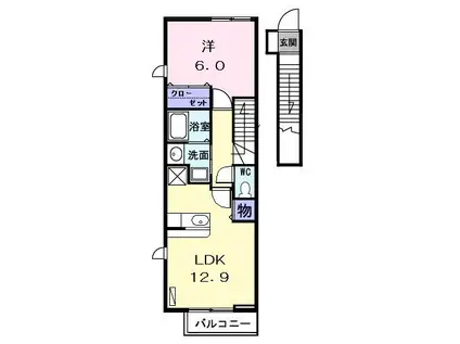 サンリット(1LDK/2階)の間取り写真