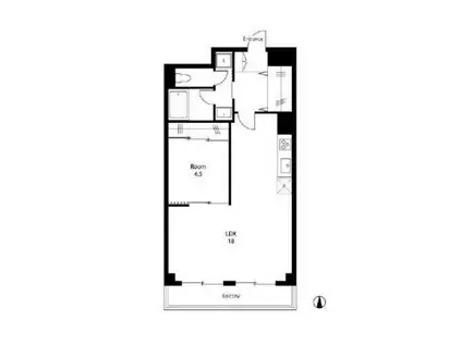 森田ビル(1LDK/6階)の間取り写真