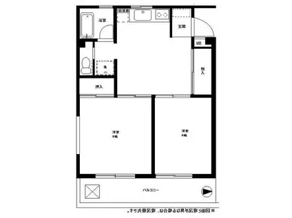 大岡ビル(2DK/4階)の間取り写真