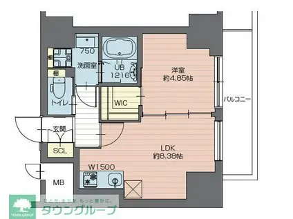 プレジオ西新井(1LDK/2階)の間取り写真