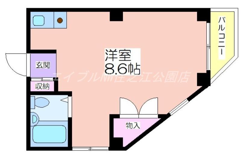 ボンジュール花や(ワンルーム/4階)の間取り写真