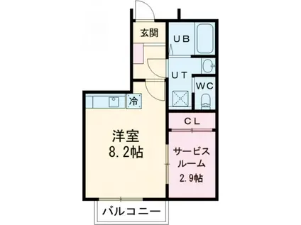 コンシェルジュライフ A棟(1SK/1階)の間取り写真