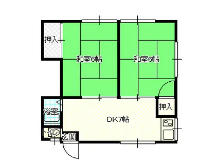 岩井アパート(2DK/2階)の間取り写真