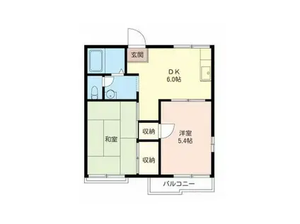 キザハシハイツ(2DK/2階)の間取り写真