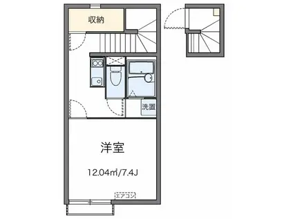 レオネクストせゝらぎ(1K/2階)の間取り写真