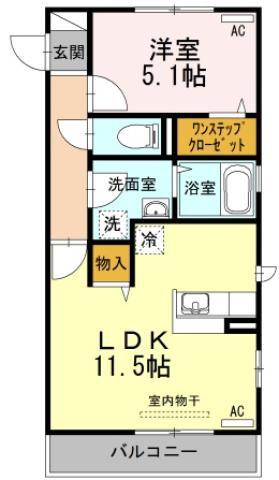 グランツ(1LDK/3階)の間取り写真