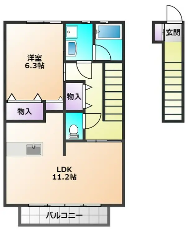 グリーンハイム中町 2階階 間取り