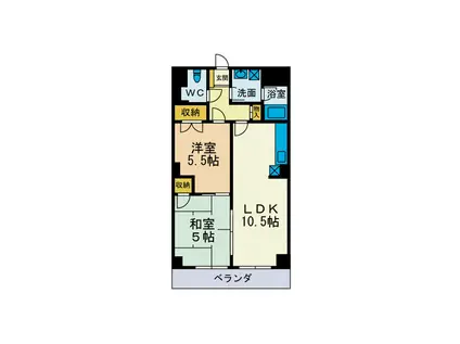 にいやビル(2LDK/5階)の間取り写真