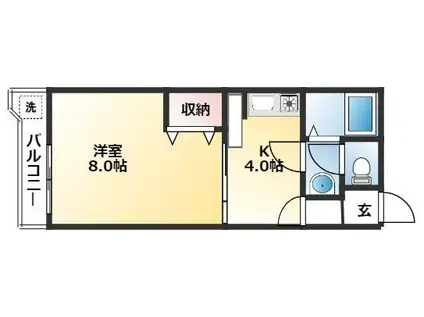 コーポ西村II(1K/2階)の間取り写真