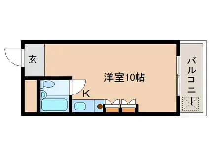 アサカハイツ 東棟(ワンルーム/2階)の間取り写真