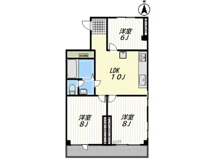 JILL(3LDK/4階)の間取り写真