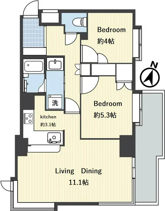ウィン麻布十番ハラビル 9階階 間取り