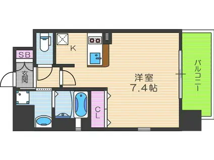 レオンコンフォート新梅田(ワンルーム/3階)の間取り写真