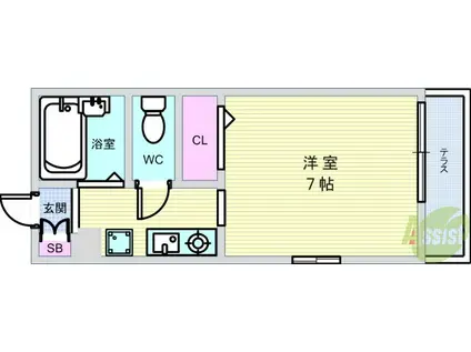 コーポエイボン(1K/1階)の間取り写真