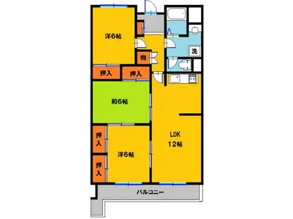 ウェルヤナックス(3LDK/2階)の間取り写真