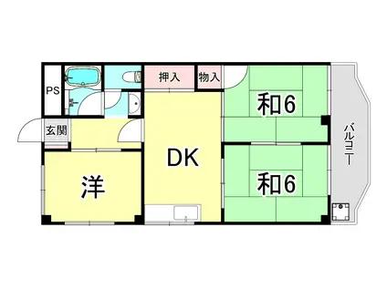コンフォート西明石(3DK/2階)の間取り写真