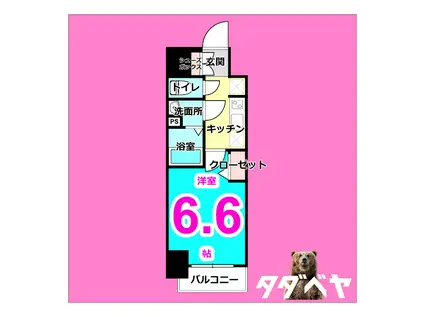 ディアレイシャス名古屋太閤通(1K/13階)の間取り写真