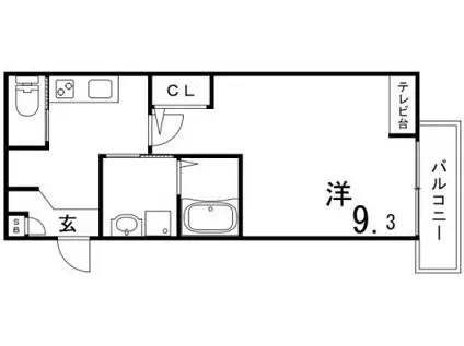 エヌエムサンカンテキャトフC棟(1K/3階)の間取り写真