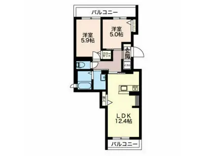 ルアナ テラス(2LDK/2階)の間取り写真