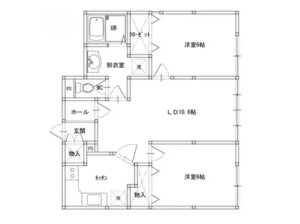 カルミネイション(2LDK/1階)の間取り写真