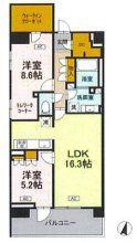 ロイヤルパークス仙台青葉通(2LDK/14階)の間取り写真