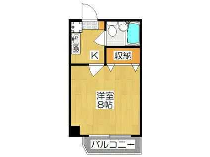 ハイクオリティクイナブリッジ(1K/3階)の間取り写真