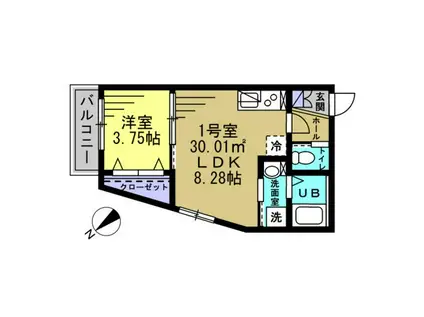 アーテル(1LDK/1階)の間取り写真