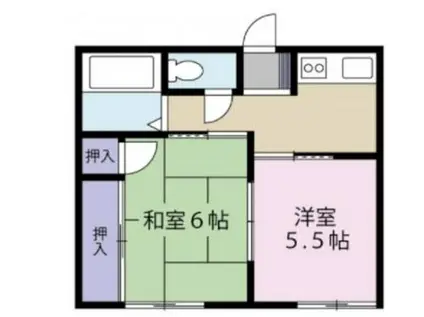 ＪＲ東海道本線 沼津駅 バス乗車時間：15分 最寄りバス停で下車 徒歩6分 2階建 築34年(2K/2階)の間取り写真