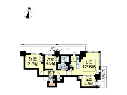 ザ・札幌タワーズ イーストタワー(3LDK/27階)の間取り写真