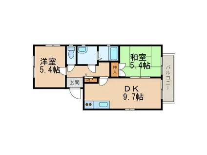 ディアス植松(2DK/2階)の間取り写真