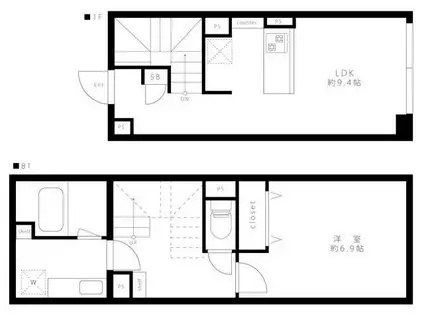 LEGALAND大井町(1LDK/1階)の間取り写真