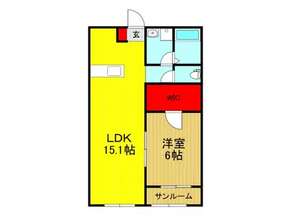IMA V(1LDK/2階)の間取り写真