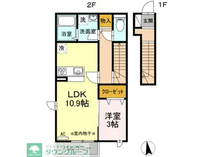 カーサ・ベルデ(1LDK/2階)の間取り写真