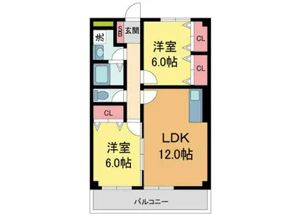 アーバンステージ(2LDK/3階)の間取り写真