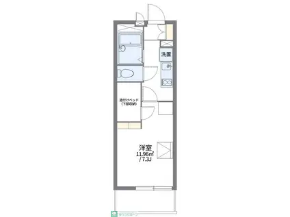 レオパレスオークヒルズB(1K/2階)の間取り写真