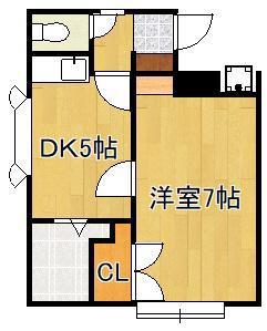 ルクール南鷹見(1DK/1階)の間取り写真