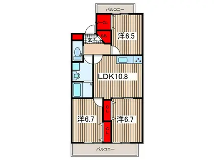 プルメリア与野(3LDK/3階)の間取り写真