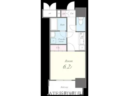 セイワパレス真田山公園南(1K/13階)の間取り写真