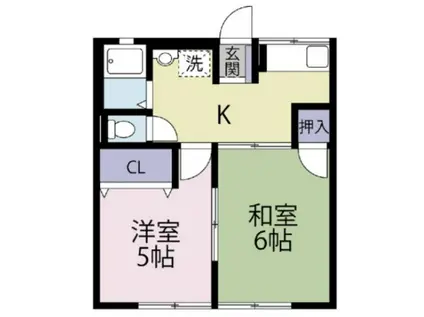 ローダンセ(2K/2階)の間取り写真