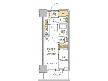 リビオメゾン西麻布(1DK/3階)の間取り写真