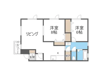 ヴィラ ルミエール(2LDK/2階)の間取り写真