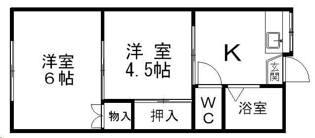 JSハウス(2K/1階)の間取り写真