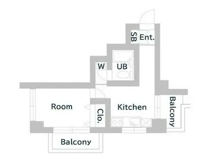 ダイアパレス都立大(1K/4階)の間取り写真