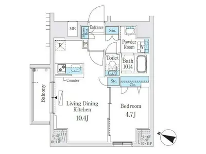 プライムブリス板橋本町(1LDK/1階)の間取り写真