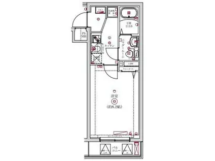レンティーヴァ綾瀬(1K/1階)の間取り写真
